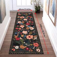1 件复古花卉图案门垫，适用于玄关、厨房、洗衣房、卧室、家居装饰，是理想的圣诞礼物