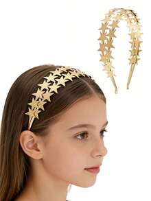 Uma Tiara Vintage de Metal com Estrelas de Camada Dupla e uma Coroa de Lua, Perfeita para Passeios Diários, Lua, Estilo Aleatório - Multicolorido - Visão 1