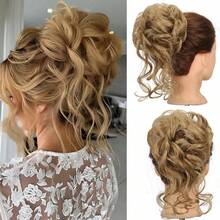 2个装合成发髻发圈，蓬松凌乱波浪卷发片，易于佩戴，打造凌乱发髻造型，百搭日常佩戴，适合女性日常、派对、万圣节、圣诞节、节日、婚礼等场合，可打造蓬松盘发、发髻、环绕式马尾辫。 - 彩色 - 查看 23