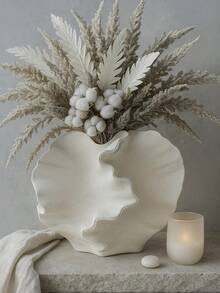 1pc Creative Abstract Vase Home Decor, White Floral Rattan Vase, Minimalist Boho Nordic Style, Suitable For Modern Farmhouse Decor, Living Room, Kitchen, Bedroom, Dining Table, Etc. - Multicolor - View 1