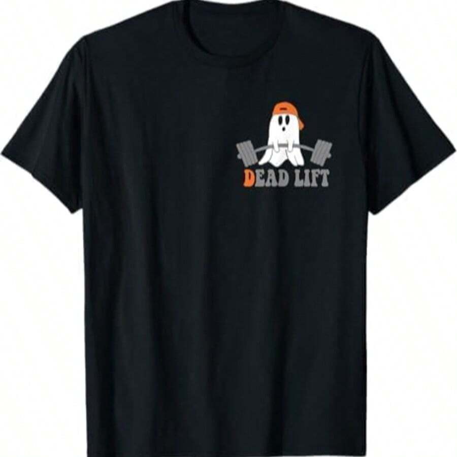 Ghost Dead Lift Halloween, Funny Ghost Gym Graphic Pocket T-Shirt TDS Mens Womens Tank Top Sweatshir - Negro - Ver 1