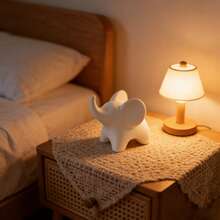 Statuetta di elefante stampata in 3D, decorazione domestica creativa, ornamento elegante e minimalista per scrivania d'ufficio, carino - Bianco - Visualizzare 4