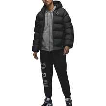 Nike JordanBrooklyn連帽時尚拉鍊外套棉服男款黑色
