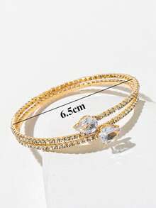 1pc Women's Fashion Minimalist Teardrop Zirconia Bracelet, Suitable For Daily Wear