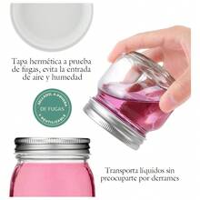 TendenciaSet De 24 Frascos Tarros De Vidrio 300 Ml Con Tapa TransparenteCalidad premium - 1 - Ver 5