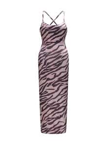Soulscape Vacation Dress & Animal Print Dress | 2026 Women's Zebra Print Bodycon Slip Dress | Spaghetti Strap, Slim Fit Mini | For Beach Holiday, Pool Party & Summer Getaways | Style Statement Piece - Cinnamoninspiration - View 2