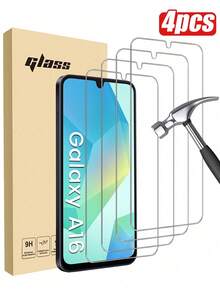 4pcs 9H High Definition Ultra-Clear Tempered Glass Screen Protector Compatible With Samsung Galaxy A16 5G, A56, A36, A55, A54, A35, A34, A33, A32, A17, A15, A14, A13, A12, A70, A71, A51, A50S, A25, Scratch-Resistant, Fingerprint-Friendly - Clear - View 32