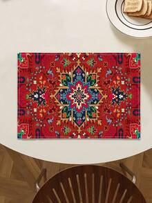 1/2/4/6/8pcs Digital Printed Placemats, Bohemian Geometric Pattern Printed Placemats For Dining Table Decor, Suitable For Daily Use, Festivals, Parties, Birthdays, Weddings, Dinners, Kitchen & Dining Room - Multicolor - View 2