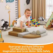 Juegos de Escalada para Niños Pequeños, 6 Bloques de Espuma Suave para Bebés, Juego de Escalada Ligero para Gatear y Deslizar, Fácil de Limpiar, Juego Activo Interior para Niños - 6 piezas - Ver 5