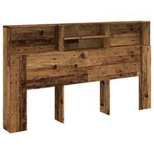 vidaXL Armario de mesa iluminado madera vieja 180x19x103,5 cm - Marrón - Ver 3