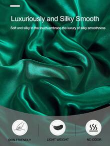 2pcs/Set Green Premium Silky Satin Envelope Pillowcases Set, Soft Breatheable Wrink-Free Better For Hair Skin Sleep, Pillow Covers Without Filling Luxurious And Silky Smooth, Ultra Soft And Breathable, No Filler, Machine Washable ,Good Gifts For Friend And Trip  Cooling Pillow Covers With Envelope Closure, Luxury Bed Pillow Cover, Ultra Soft Hotel Pillow Protector, Fit For Standard Queen King Twin - Green - View 5