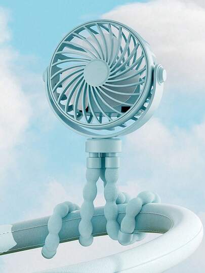 Octopus Baby Stroller Fan With Flexible Legs, 3 Speed USB Rechargeable Portable Fan, 360° Adjustable & Foldable Hands-Free Desk Fan, Low Noise With Night Light For Travel, Camping, Treadmill, Golf Cart, Office, Indoor & Outdoor Use