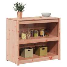vidaXL Armoire de cuisine Chêne brun 106 x 55 x 92 cm Pin massif - Tabac - Voir 3