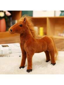 Cute Simulation Pony Doll Plush Toy, 4 Colors To Choose Soft Plush Pony Toy-Cute Plush Horse With Vivid Eyes, Kind And Lovely Gift For Family, Durable Polyester Material, Perfect Holiday Or Everyday Comfort, Plush Horse, Holiday Gift Items - Multicolor - View 4