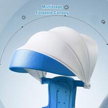 Triciclo para bebés con asa de empuje ajustable para padres, luz musical, toldo plegable, triciclo para niños pequeños de 18 meses a 5 años, niños y niñas - Azul - Ver 6