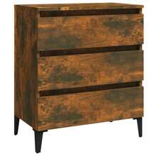 vidaXL Buffet Chêne fumé 60x35x69 cm Bois d'ingénierie - Castanho - Ver 3
