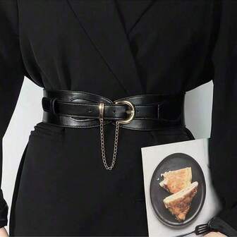 1 st dekorativt klänningsbälte för kvinnor, mångsidigt för rockar, jackor, dunjackor, trendigt brett midjeband