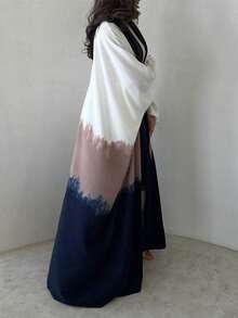 Fashionable Long Batwing Sleeve Cover Up, Casual Zipper Design, Loose Fit, Suitable For Daily Wear