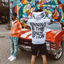 European And American Joint Hip Hop Hoodie Personalized Embroidery Zipper Hooded Ins Wind Hiphop Sweater - 橘色 - 查看 2