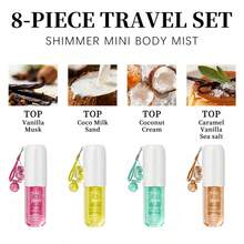 SOLO EN IBIZA 8-Piece Shimmering Body & Hair Mist Set (1.02 Fl Oz/30 Ml Each) - 8 Travel-Size Scents, Sparkling & Long-Lasting For Gifting - 8PC TRAVEL PERFUME SET-SHIMMER - 查看 3