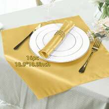 12/16/24pcs Satin Finish Napkins, 18.9*18.9 Inches, Decorative Napkins, Square Napkins, Silky Elegant Wedding Napkins, Suitable For Restaurants, Banquets, Graduations, Valentine's Day, Birthday Parties, Weddings, Newlyweds, And Other Tabletop Decor (Multiple Colors Available) - Multicolor - View 26