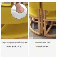 Conjunto Mesa y Sillas Comedor Redonda Cocinauego de Comedor Mesa y 4 Sillas Mesa de Conferencia Mesas y Sillas de Recepción de Negociación Mesa con Respaldo Diámetro 80 CM Ahorro de Espacio C - PUKHAKI - Ver 6