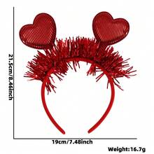 Valentine's Day Heart Headband Wedding Celebration Red Ribbon Peach Heart Headband Party Decoration Heart-Shaped Hair Accessory - C - Xem 4