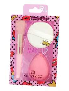 TendenciaBrocha Mini Y Esponjas Para Maquillaje Rubyface FullCalidad premium - Rosa - Ver 10