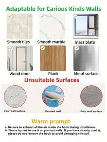 Adhesive Hooks, No Drilling Needed, For Hanging Clothes, Towels In Kitchen, Bathroom, Toilet, Bedroom, Wall-Mounted - Black - View 5