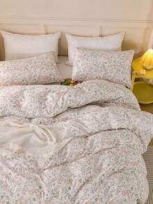 2/3件套100%纯棉复古佩斯利花卉蝴蝶图案印花被套套装（不含被芯），透气超柔软，四季皆宜（1件被套+1/2件枕套，不含枕芯），柔软双色设计，卧室/客房适用，情人节特惠。 - 彩色 - 查看 7