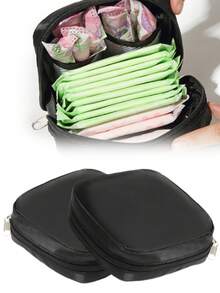 Large Capacity Sanitary Napkin Storage Bag Handbag Medium Bag Sanitary Napkin Storage Bag Women's Change Storage Bag Convenient To Carry Pocket Bag Thickened Travel Menstrual Pad, Sanitary Storage Bag, Sanitary Bag, Monthly Bag 1pc ,Travel Essential Bag - Multicolor - View 2
