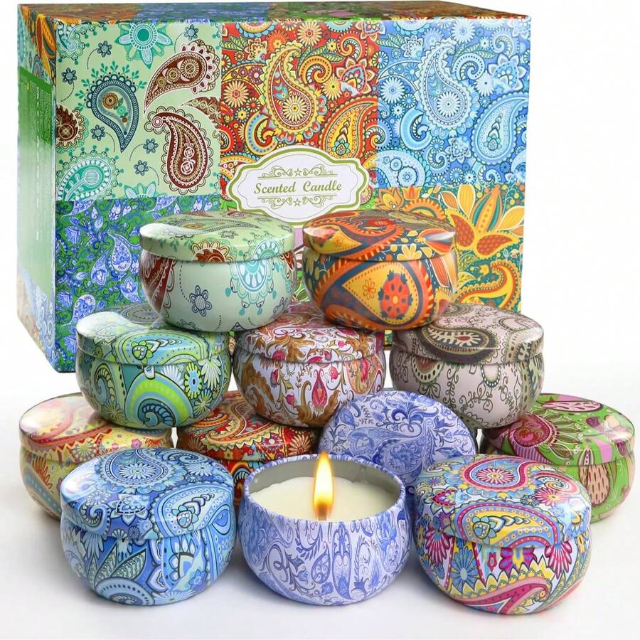 Scented Candles Gift Set 12 Pack Natural Soy Wax Aromatherapy Candles Assorted Fragrances For Home Decor Relaxation Birthday Christmas Present 2.5 Ounce - nhiều mùi hương - Xem 1