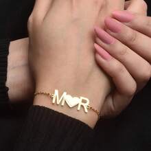 Custom Name Bracelet Personalized Couples Bracelet Gift For Mom Christmas Gift For Her 18K Gold Plated Jewelry Name Bracelet Valentine's Day Gift - Multicolor 3 - View 3