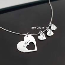 [Customized] 1 Customized Multi-Name Love Necklace, Personalized Customized Necklace, Stainless Steel Jewelry, Suitable For Mother's Day And Valentine's Day Gifts - Multicolor 2 - View 4