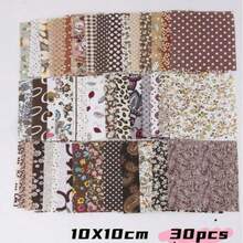 30/50片4x4英寸彩色方块布料，DIY手工材料，拼布绗缝布料，多种图案，适用于缝纫、DIY艺术、剪贴簿、绗缝、枕头、宠物服装、配饰等。 - 彩色 - 查看 22
