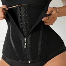 Adjustable Multi-Bone Support For Women - Waist Trainer With External Zipper - Internal Button Design - Double-Layered Padded Abdominal Control - Breathable And Ultra-Thin For Workouts - And Postural Support Suitable For All Seasons. Your Waist - 黑色 - 查看 16