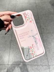 1pc New Padded Anti-Scratch Leather Texture Phone Protective Case, Compatible With IPhone 15 Pro Max, 14 Plus, 13 Pro Max, 12, 11, 7G, 7P, IX, XR, XS Max, 17 Pro, Air With Raised Camera Lens, Anti-Drop Protection - Pink - View 2