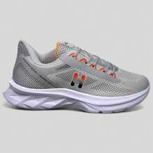 Men's Running Shoes For Gym, Sports, Running, Walking, Anti-Impact, Breathable, Soft, Ultra Lightweight - 灰色和橙色 - 查看 2