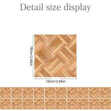 1pc Dollhouse Miniature Floor: 3.94 X 3.94 Inches Mini Realistic Wallpaper Tile Sticker Model Furniture Decor - Multicolor - View 16