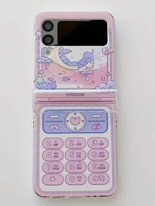 Funda de teléfono con diseño de teléfono rosa creativo Y2K, compatible con Samsung Galaxy Z Flip7 Z Flip 6 Z Flip5 4 Z Flip 3 5G Foldable Protective Hard Shell - Rosa - Ver 5