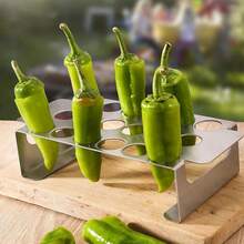 1pc 18-Hole Stainless Steel Chili Roasting Rack, Chili Barbecue Rack, Chili Holder For Grilling