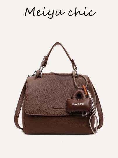 This Stylish Solid-Color Retro PU Flap Square Bag Is A Multi-Functional Women's Handbag/Shoulder Bag, Suitable For College, Commuting, Shopping, Walking, And Everyday Use. Its Casual Square Shape Makes It A Versatile And Fashionable Street-Style Handbag, Perfect For Shopping, Commuting, And Everyday Wear-An Ideal Choice For Women's Daily Outfits.