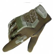 TendenciaGuantes Moto Cuero Sintetico Termico Impermeable TacticosCalidad premium - Verde militar - Ver 2