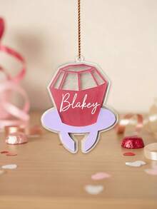 个性化情人节汽车亚克力挂饰，可定制名字，可爱爱心卡车设计，爱情主题悬挂装饰，适合儿童、家庭、2026年情人节礼物、温馨婴儿房家居装饰、周年纪念纪念品、派对装饰品，可定制文字，节日展示，个性化情人节挂饰 - 彩色 - 查看 14