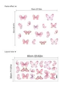1pc Butterfly Decorative Self-Adhesive Removable Wallpaper, Suitable For Living Room Wall, Window Decoration - Cute Creative Wall Decor, Also Applicable For Refrigerator, Bathroom, Room, Bedroom Decoration - Multicolor - View 14