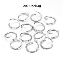 200pcs Stainless Steel Open Jump Rings, Necklace & Bracelet Connector Rings, Handmade Craft Rings, Beaded Bracelet Linking Rings, DIY Jewelry Making Findings - Single-loop Opening - View 14