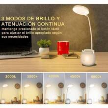 Lámpara De Mesa Con Portalápices, Blanco  | Lámpara\ Lampara Para Recamara\ Lampara De Escritorio\ Lampara Para Uñas\ Lámpara De Noche\ Lámpara Para Pestañas\ Luz Led | - por defecto - Ver 4