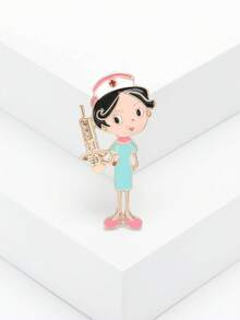 奢华珐琅医护人员胸针 - 女士/男女通用宴会服装配饰/朋友聚会徽章礼物 - 護士 - 查看 15