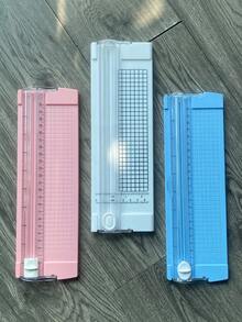 Random Style A4 Paper Cutter, Dual-Sided Guillotine Paper Trimmer, Portable Manual Paper Cutting Tool With Ruler For Office, Craft, Scrapbooking - Multicolor - View 13