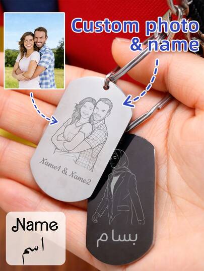 LICVIC Personalisierter Schlüsselanhänger, individueller Foto-Schlüsselanhänger, süßer Schlüsselanhänger, individuell bedruckter Schlüsselanhänger, passende Schlüsselanhänger für Paar, individualisierbare Namens-Taschenanhänger, Schlüsselanhänger für Männer, Lustiger Schlüsselanhänger, Valentinstags-Geschenke, Paar, Vater, Mutter, Familie